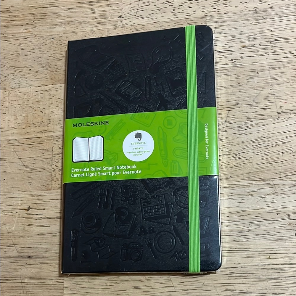 Moleskine Black Evernote Ruled Smart Notebook 5 x 8 inches Sealed